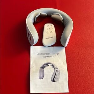 Gray Cordless Neck Massager with Remote